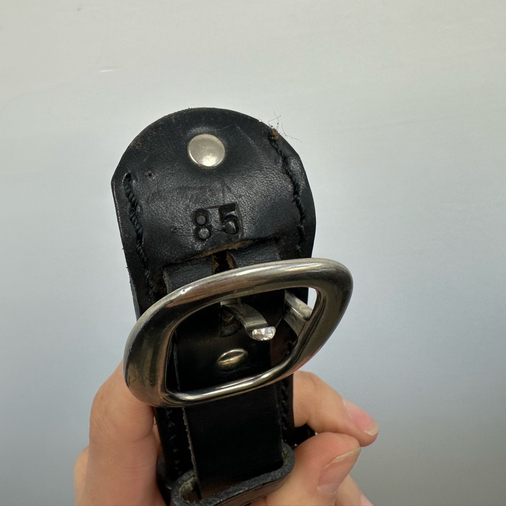 ⛔️SOLD⛔️Losco Of Paris Vintage Black Leather Belt Silver Tone Hardware Adjus - Picture 13 of 14